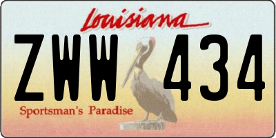 LA license plate ZWW434