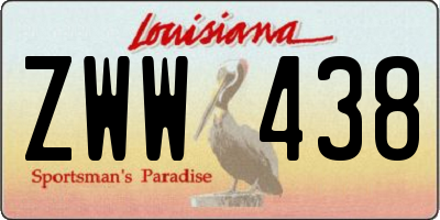 LA license plate ZWW438