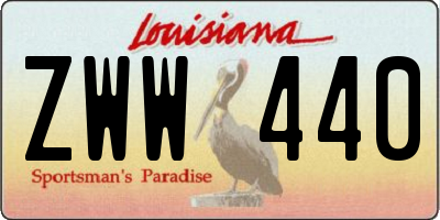LA license plate ZWW440