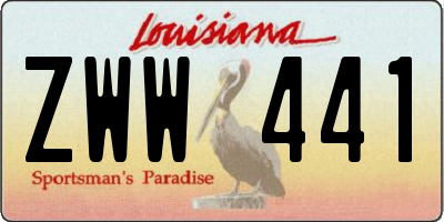 LA license plate ZWW441