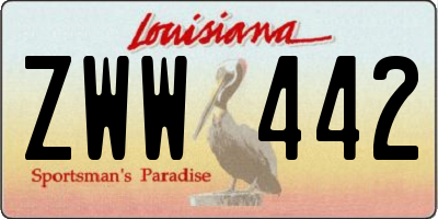 LA license plate ZWW442