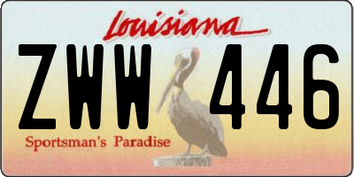 LA license plate ZWW446