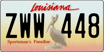 LA license plate ZWW448