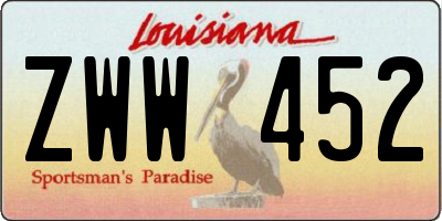 LA license plate ZWW452