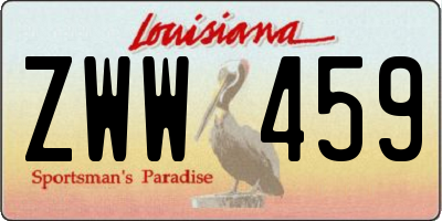 LA license plate ZWW459