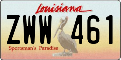 LA license plate ZWW461