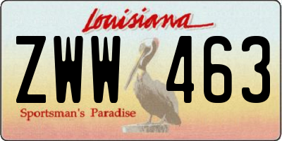 LA license plate ZWW463
