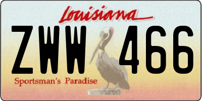LA license plate ZWW466