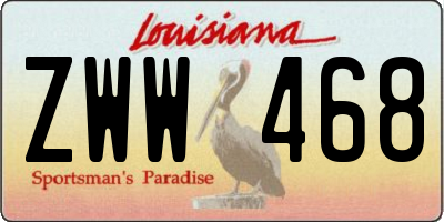 LA license plate ZWW468