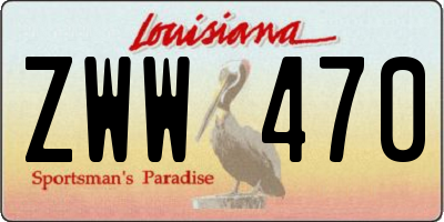 LA license plate ZWW470