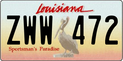 LA license plate ZWW472