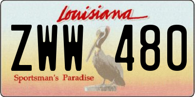 LA license plate ZWW480