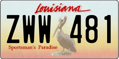 LA license plate ZWW481