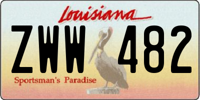 LA license plate ZWW482