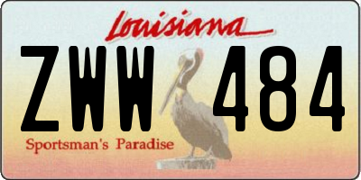 LA license plate ZWW484