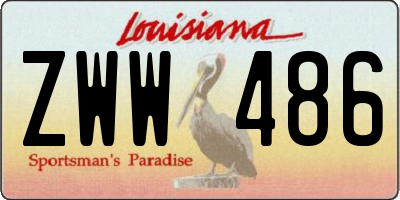 LA license plate ZWW486