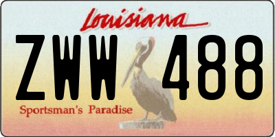 LA license plate ZWW488
