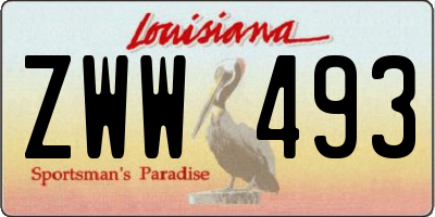 LA license plate ZWW493