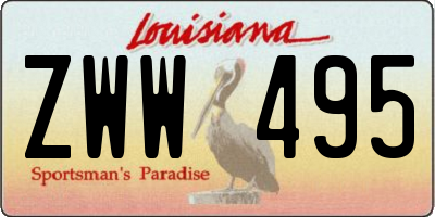 LA license plate ZWW495