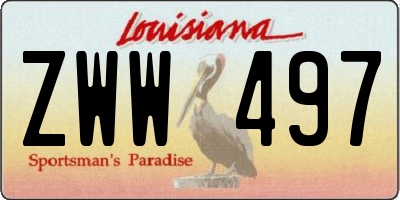 LA license plate ZWW497