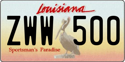 LA license plate ZWW500