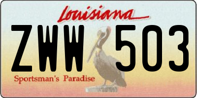 LA license plate ZWW503
