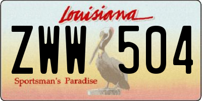 LA license plate ZWW504