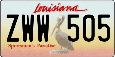 LA license plate ZWW505