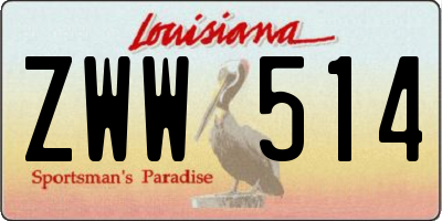 LA license plate ZWW514