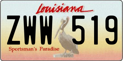 LA license plate ZWW519