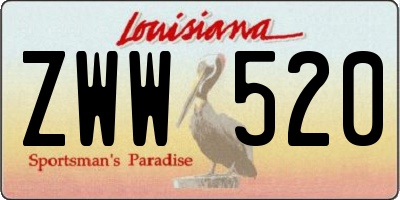 LA license plate ZWW520