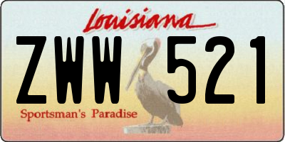 LA license plate ZWW521
