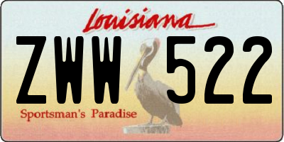 LA license plate ZWW522