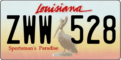 LA license plate ZWW528