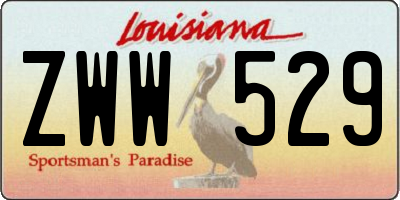 LA license plate ZWW529