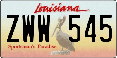 LA license plate ZWW545