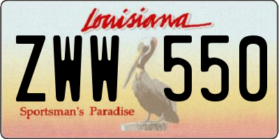 LA license plate ZWW550