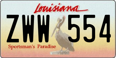 LA license plate ZWW554