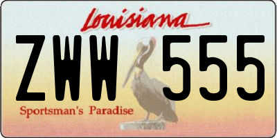 LA license plate ZWW555