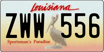 LA license plate ZWW556