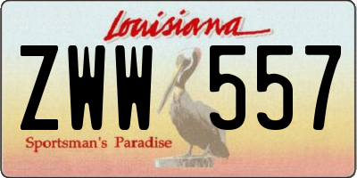 LA license plate ZWW557