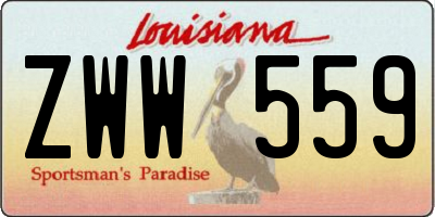 LA license plate ZWW559