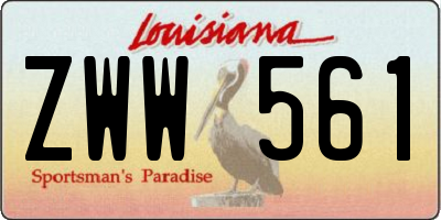 LA license plate ZWW561