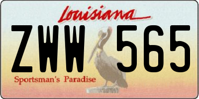 LA license plate ZWW565