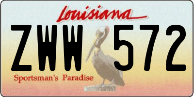 LA license plate ZWW572