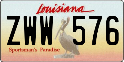 LA license plate ZWW576
