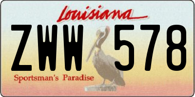 LA license plate ZWW578