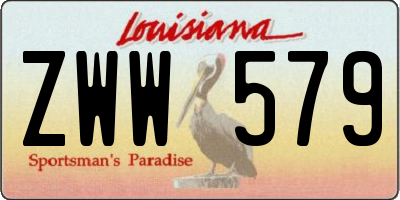LA license plate ZWW579