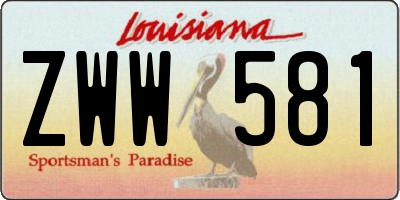 LA license plate ZWW581