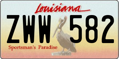 LA license plate ZWW582